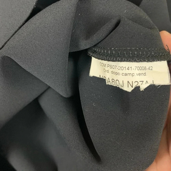 Emporio Armani Dress Black Blue Fitted Career Sleeveless Color block 42 Midi - Picture 4 of 7